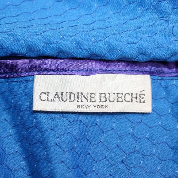 Claudine Bueche Sz 14 Blue Sequin Bling Scoop Open Back Sleeveless Formal Dress - Picture 6 of 6